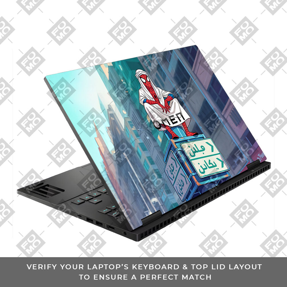 Arabian Spider Man HP Omen Gaming 16 3D Laptop Skin