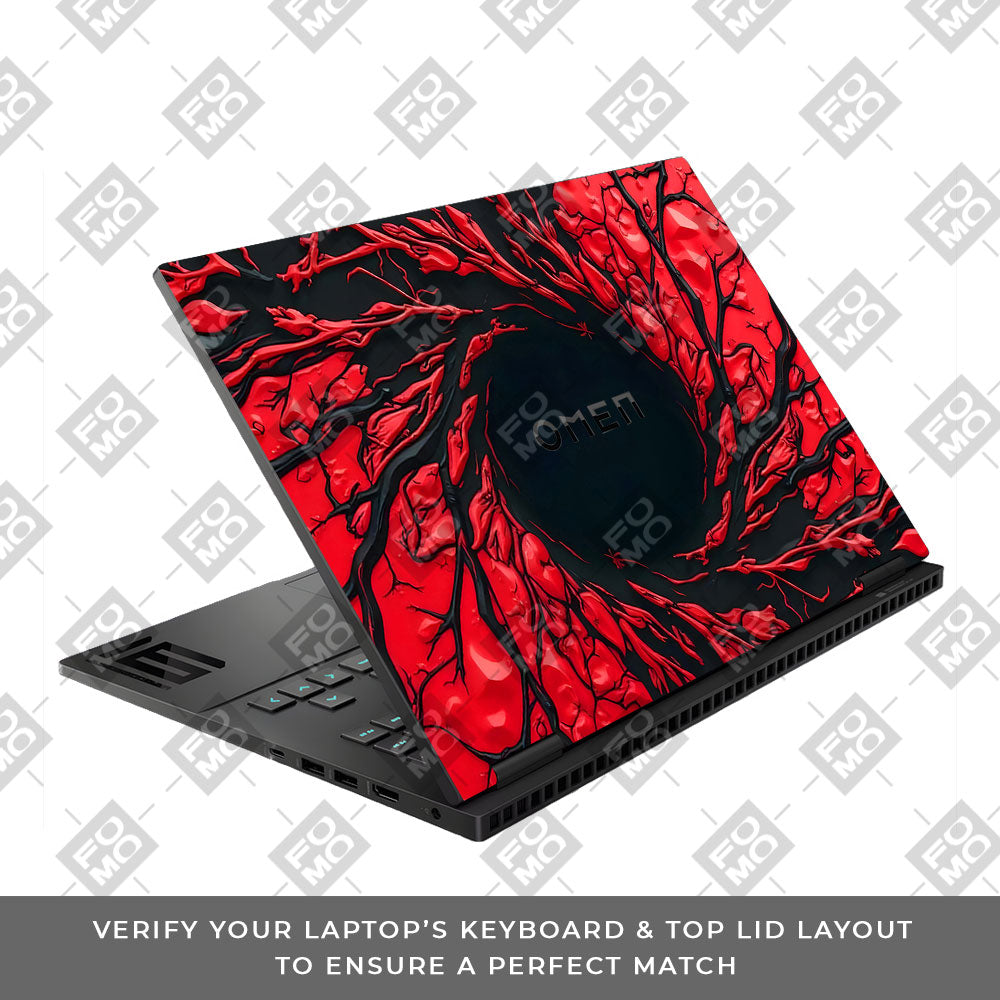 Spiderman Web Red HP Omen Gaming 16 3D Laptop Skin