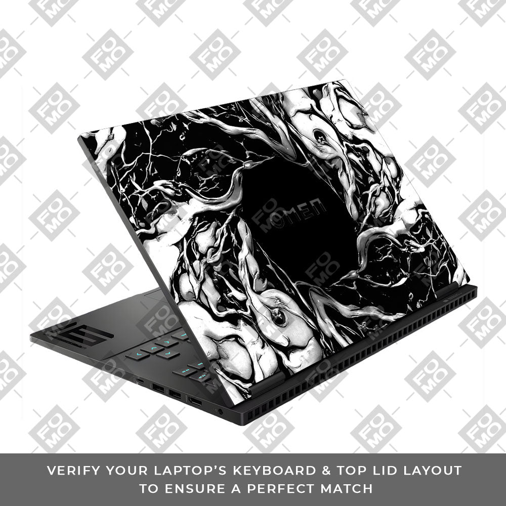 Spiderman Web Black HP Omen Gaming 16 3D Laptop Skin