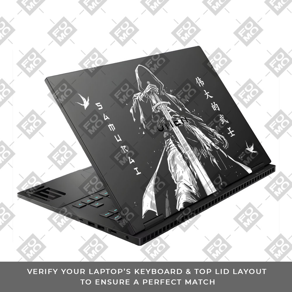 Transparent Ghost Samurai HP Omen Gaming 16 Laptop Skin