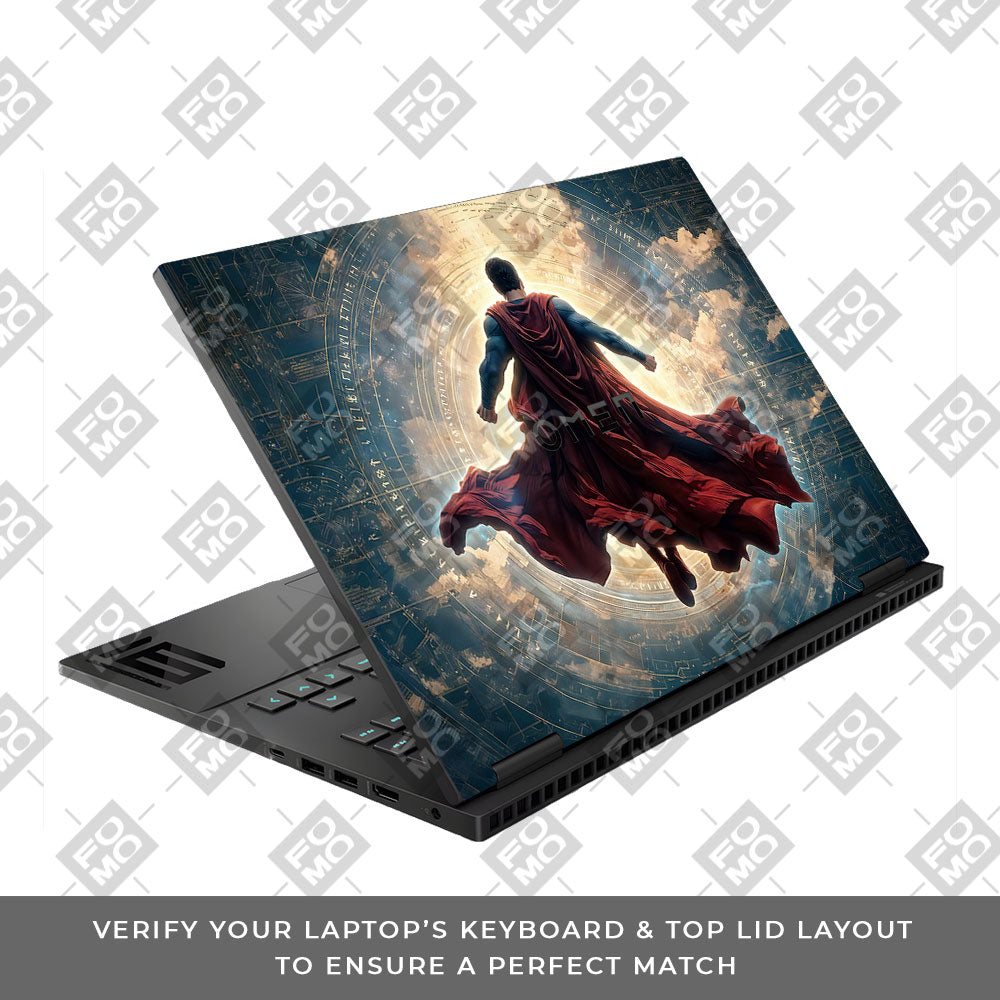Superman Flying Beyond the Cosmos HP Omen Gaming 16 3D Laptop Skin