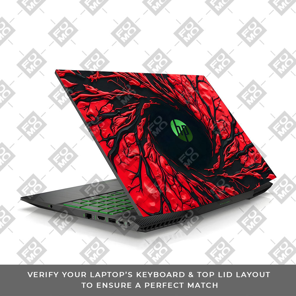 Spiderman Web Red HP Pavilion Gaming 15 CX Series 3D Laptop Skin