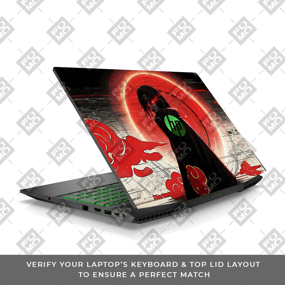 Itachi Uchiha Mark of the Akatsuki HP Pavilion Gaming 15 CX Series 3D Laptop Skin