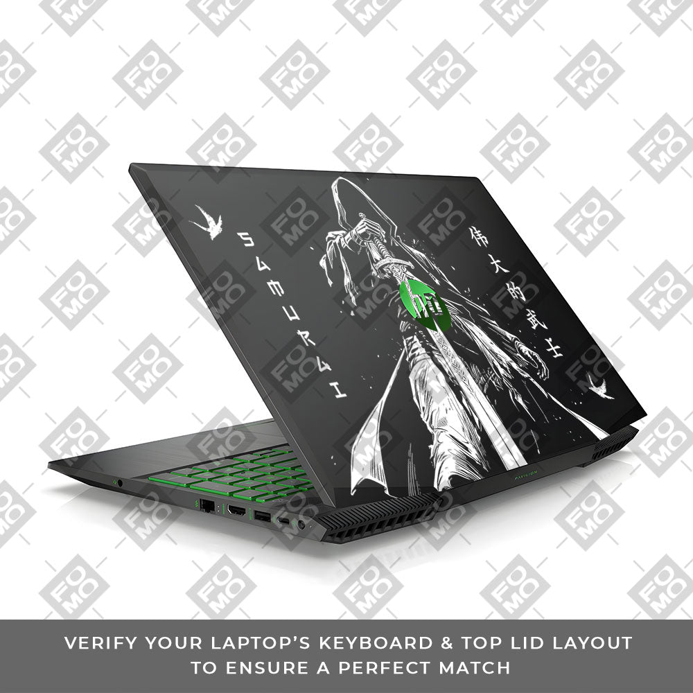 Transparent Ghost Samurai HP Pavilion Gaming 15 CX Series Laptop Skin