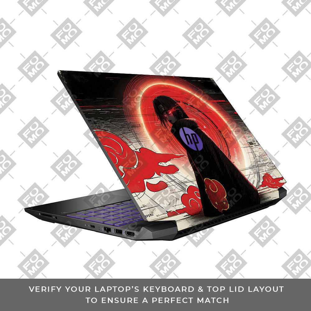 Itachi Uchiha Mark of the Akatsuki HP Pavilion Gaming 15 EC Series 3D Laptop Skin