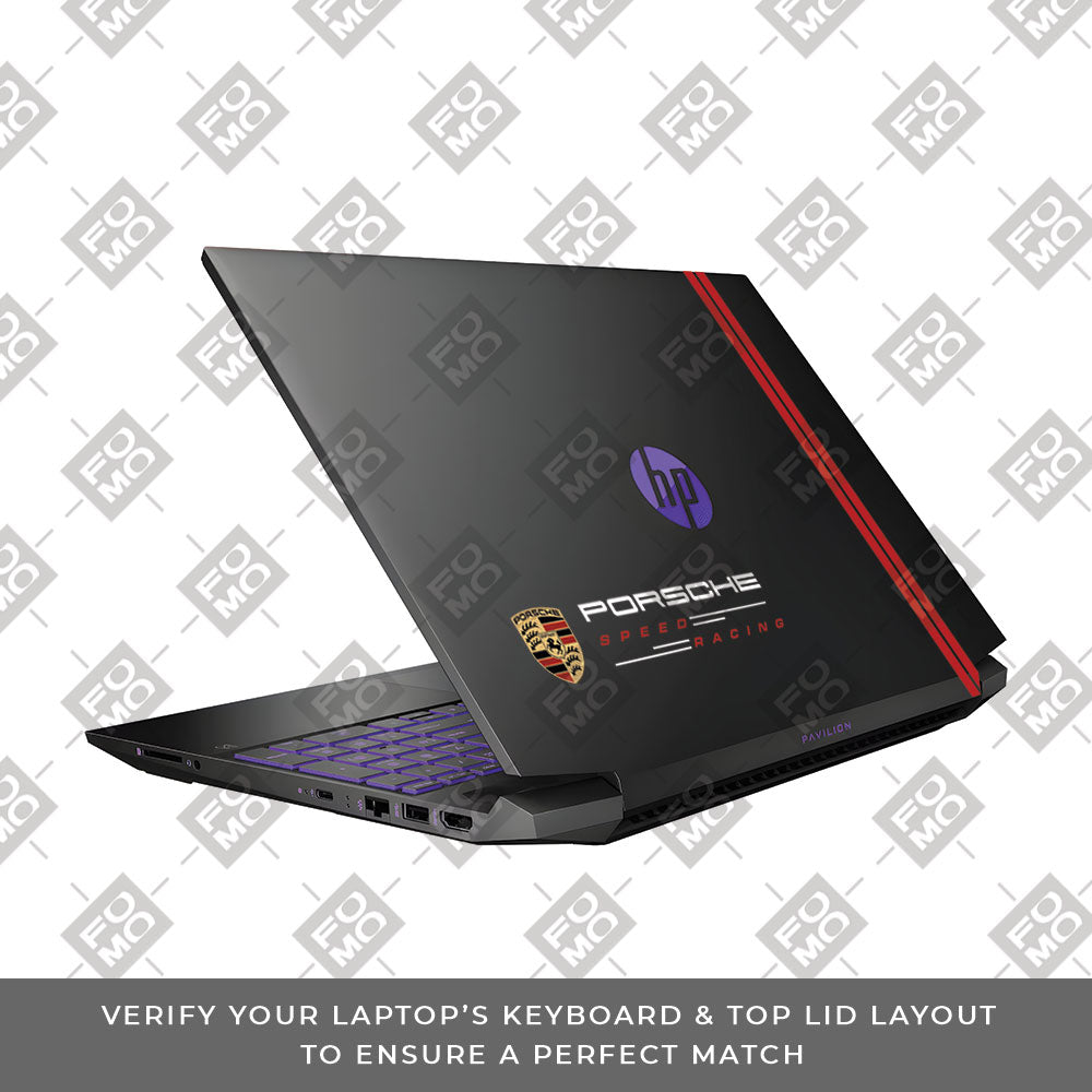 Transparent Porsche Motorsport Graphic HP Pavilion Gaming 15 EC Series Laptop Skin