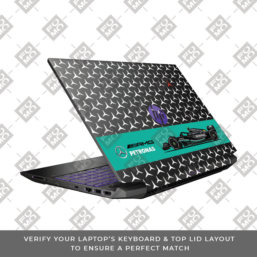 Transparent Mercedes AMG F1 HP Pavilion Gaming 15 EC Series Laptop Skin