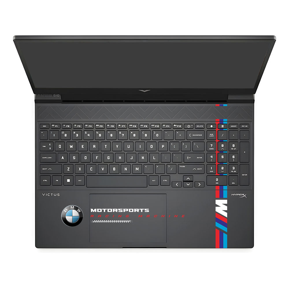 Transparent BMW Racing Graphic HP Victus Laptop Skin