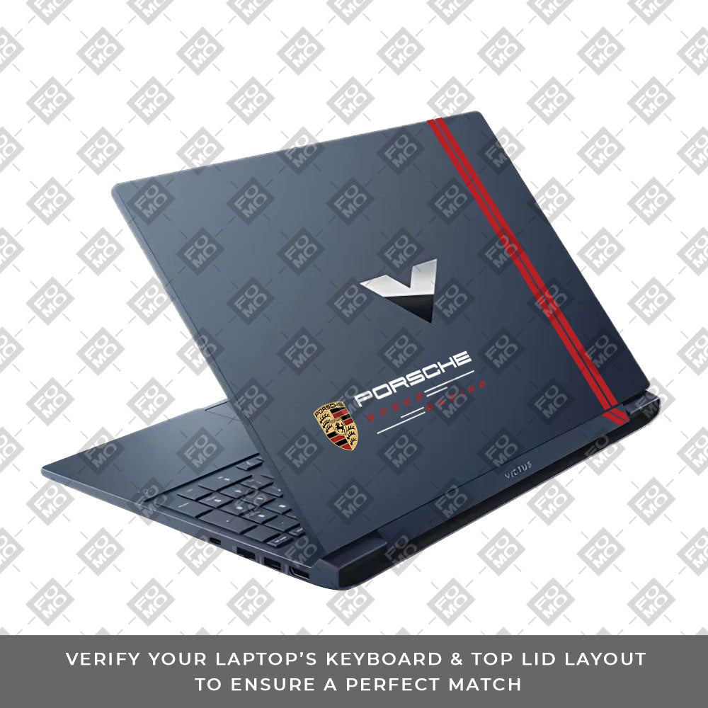 Transparent Porsche Motorsport Graphic HP Victus Laptop Skin