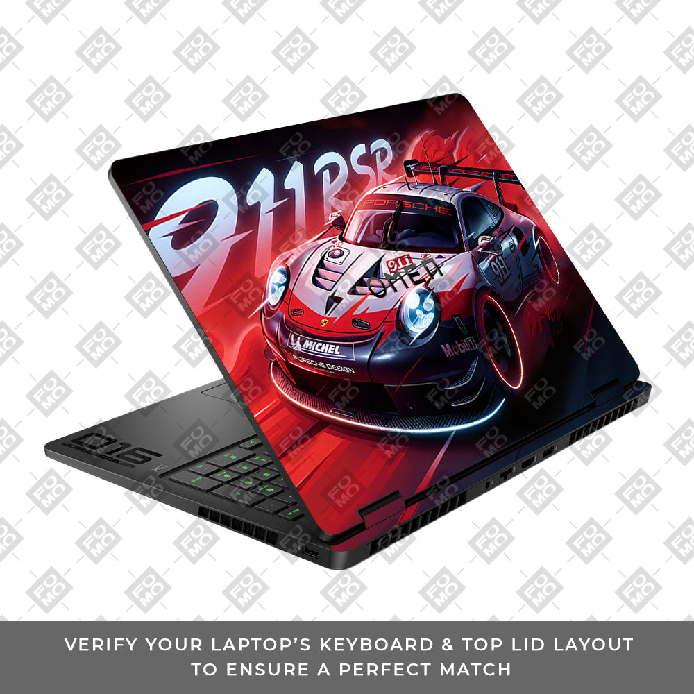 Porsche 911 RSR HP Omen Gaming 16 2025, 2026 Laptop Skin