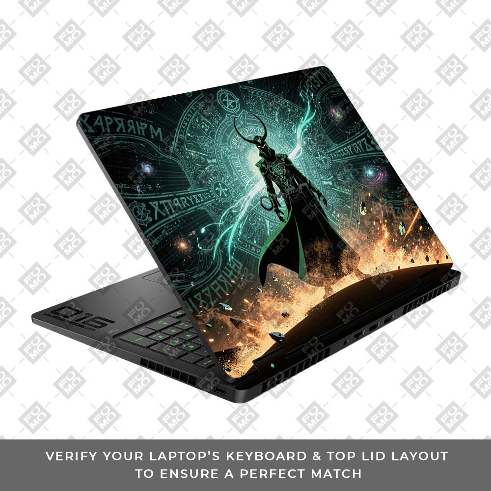 Loki God of Mischief Neon HP Omen Gaming 16 2025, 2026 Laptop Skin
