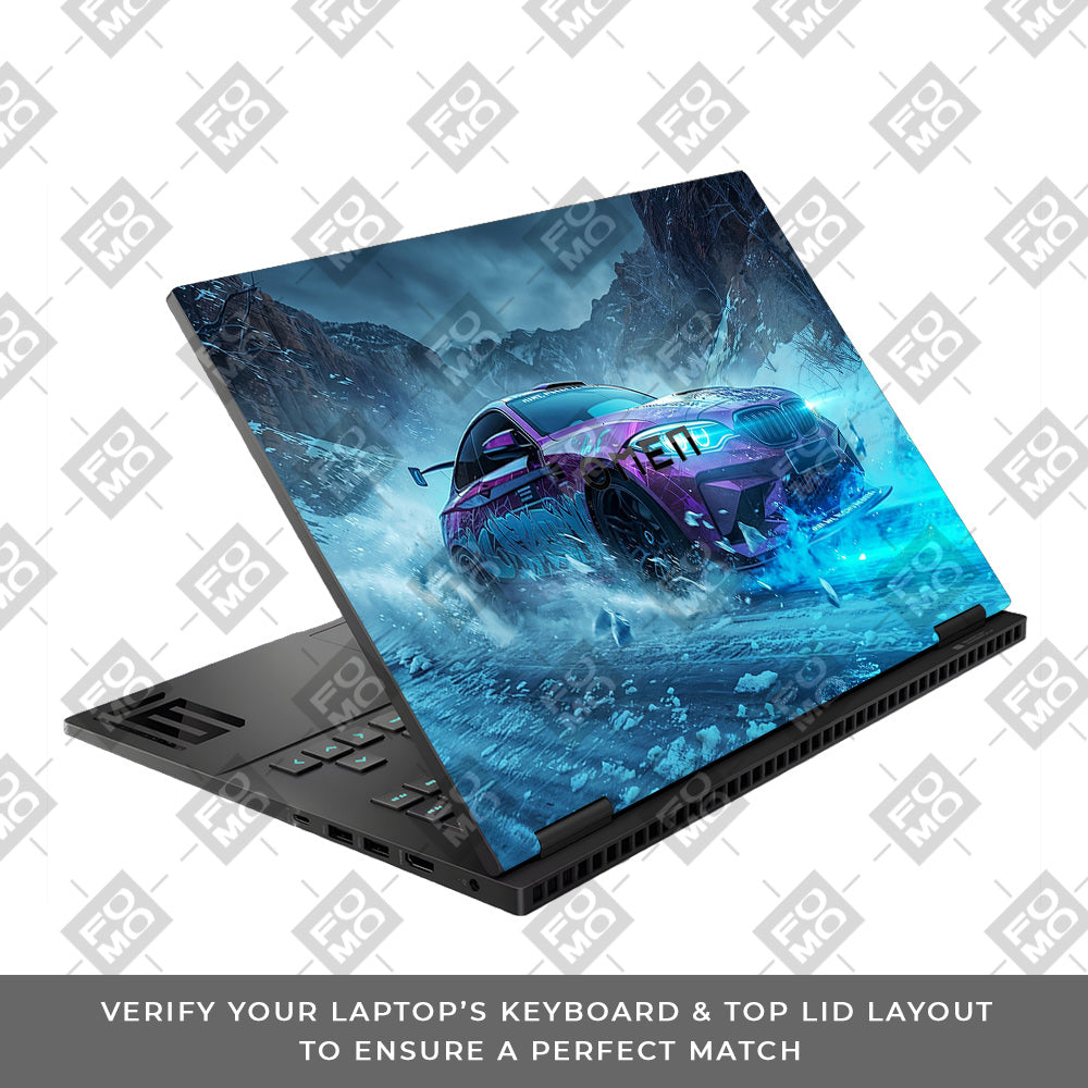 BMW Neon Drift HP Omen Gaming 16 Laptop Skin