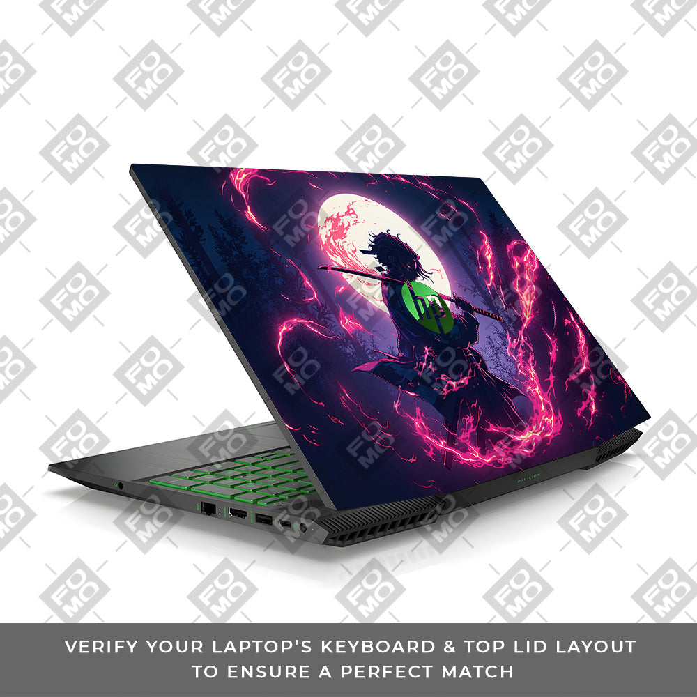 Tanjiro's Flame of Ember HP Pavilion Gaming 15 CX Series Laptop Skin