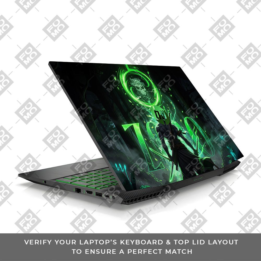 Zoro Green Aura HP Pavilion Gaming 15 CX Series Laptop Skin