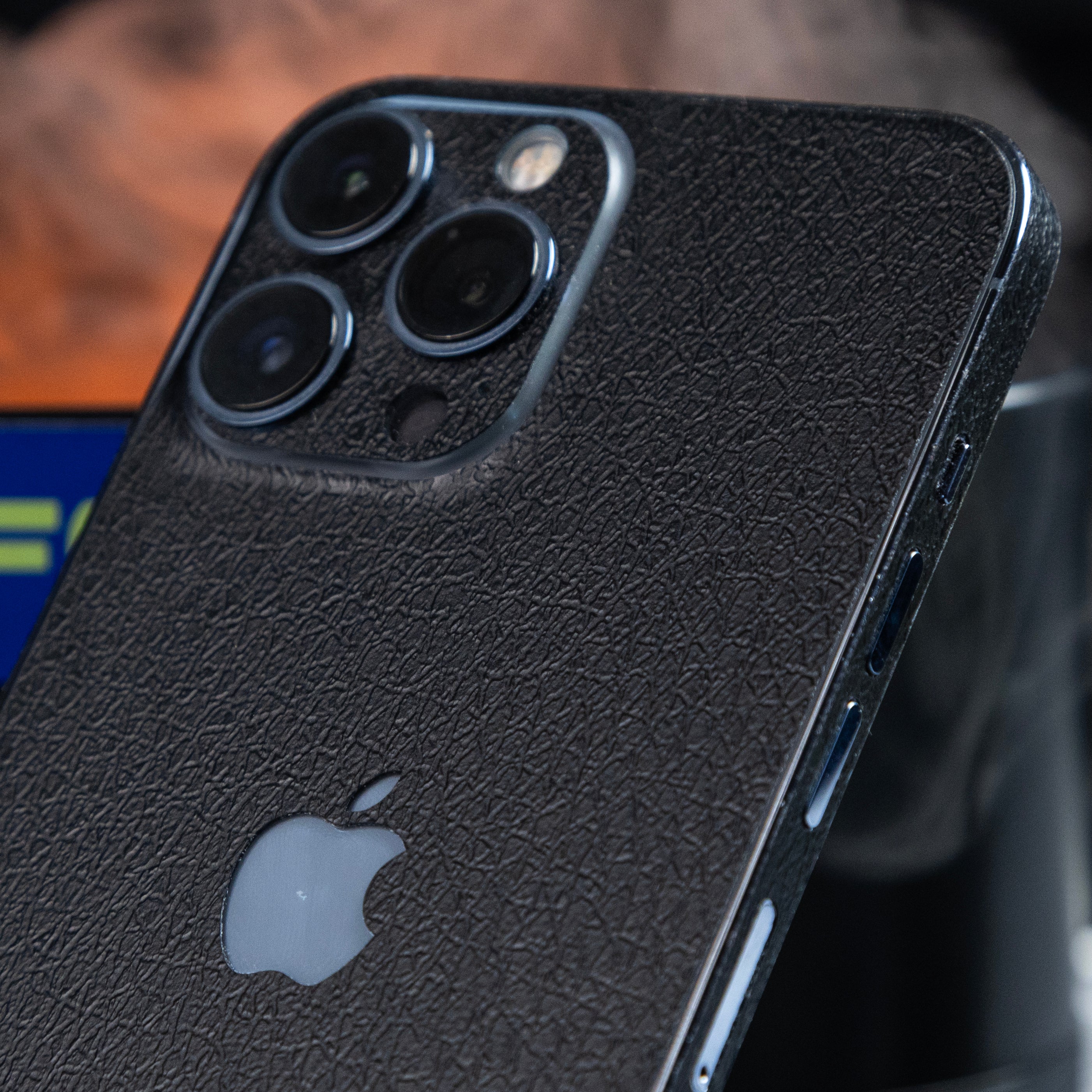 Black Leather Texture Mobile Skin