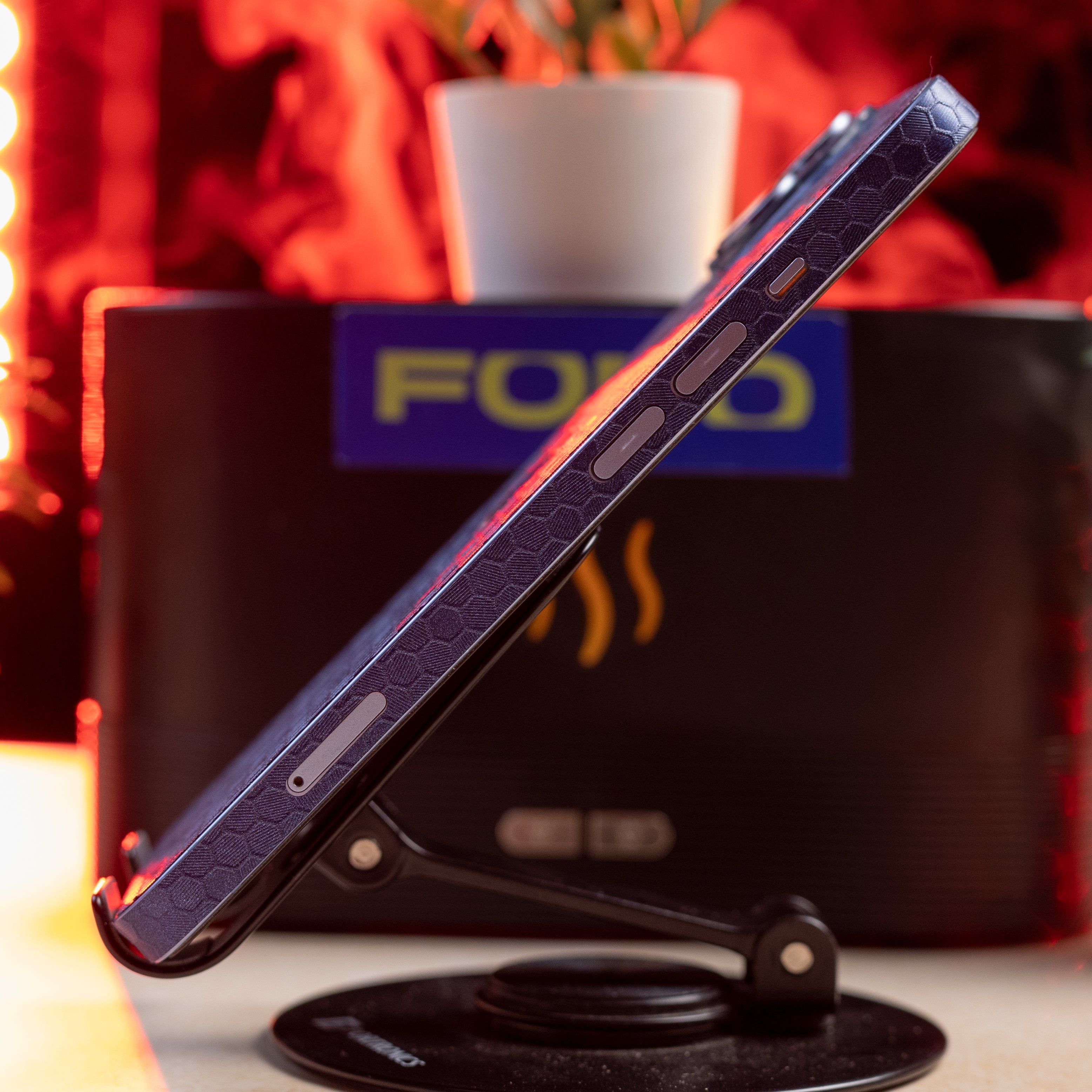 Blue Honey Comb Textured Mobile Skins