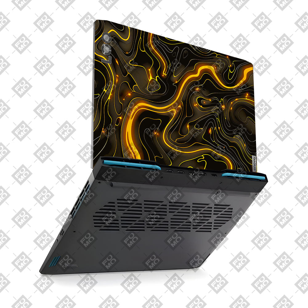 Golden Lava Waves Lenovo LOQ 2023 15IRH8, 15APH8 Laptop Skin