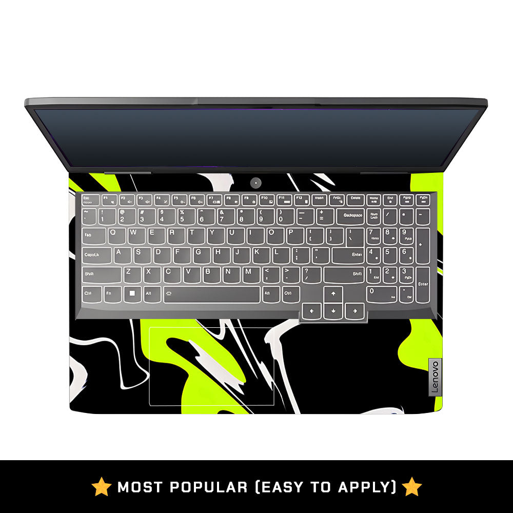 Neon Green and Black Patterns Lenovo LOQ 2023 15IRH8, 15APH8 Laptop Skin