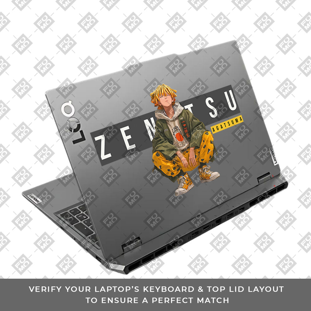 Transparent Zenitsu Agatsuma Lenovo LOQ 2024, 2025 Laptop Skin