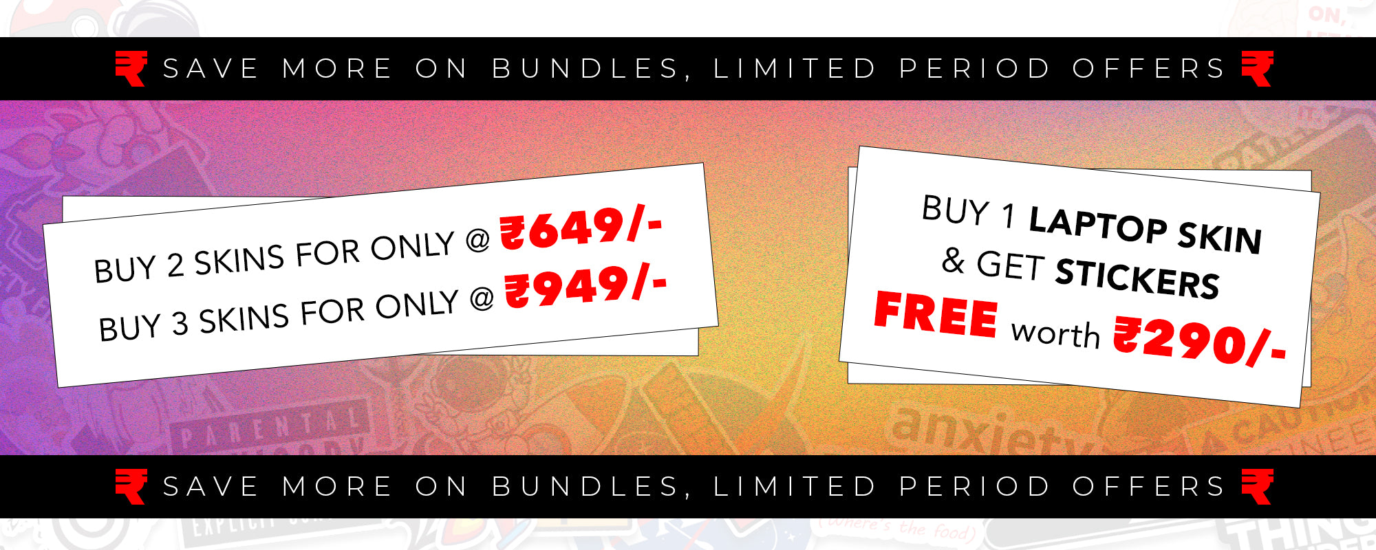 Laptop Skins and Stickers with Offer