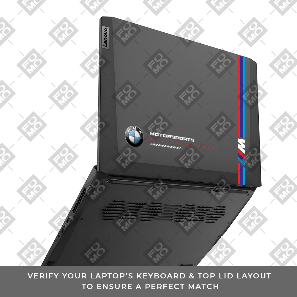 Transparent BMW Racing Graphic Lenovo IdeaPad Gaming 3 15ACH6 and 15IHU6 Laptop Skin