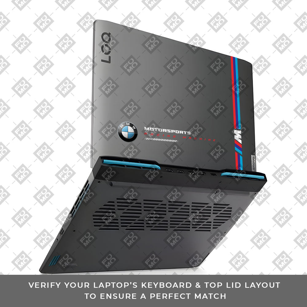 Transparent BMW Racing Graphic Lenovo LOQ 2023 15IRH8, 15APH8 Laptop Skin