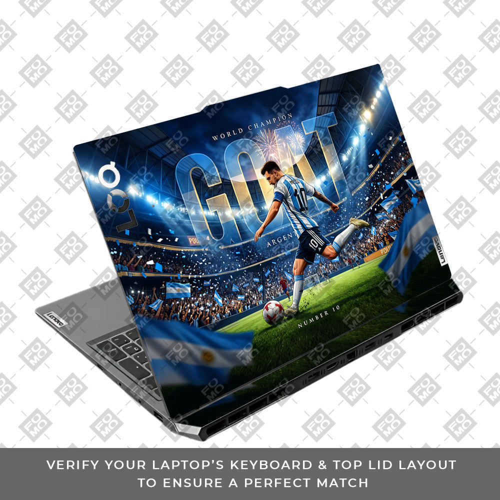 Messi World Champ Energy Lenovo LOQ 2024, 2025 3D Laptop Skin