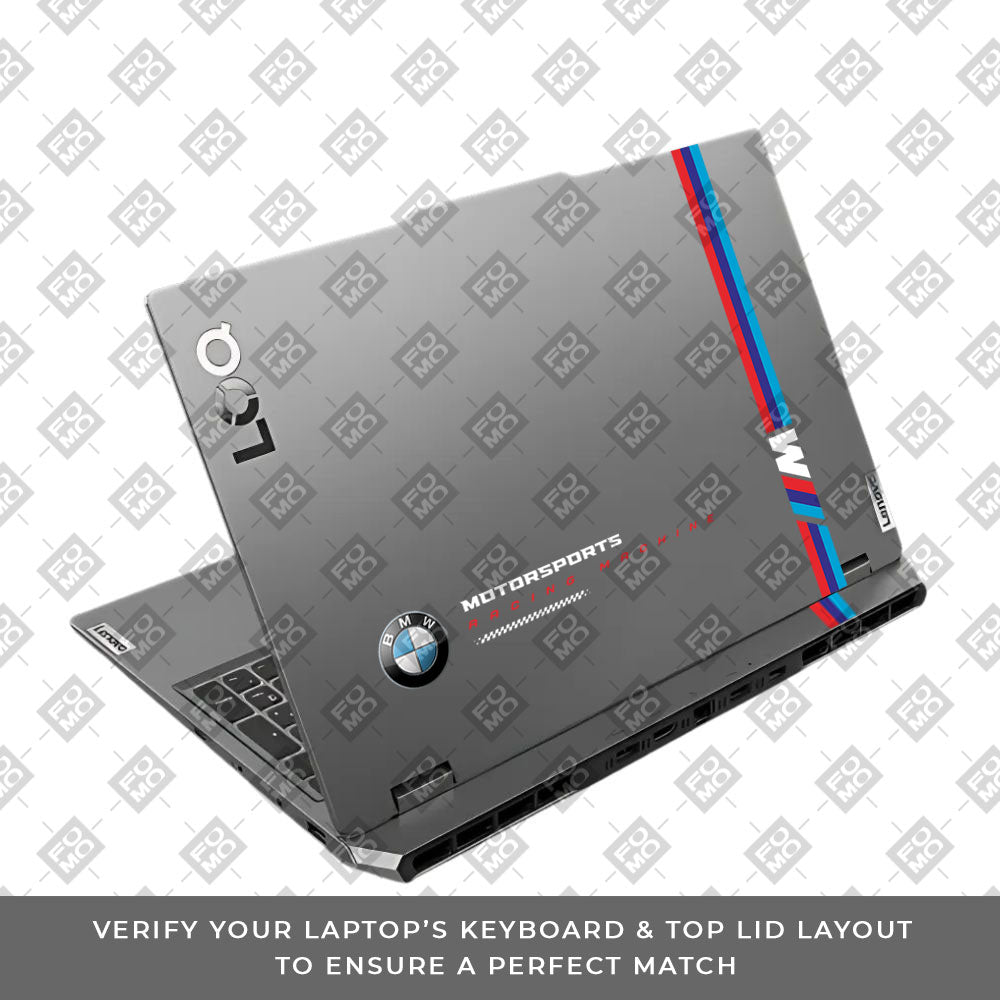 Transparent BMW Racing Graphic Lenovo LOQ 2024, 2025 Laptop Skin