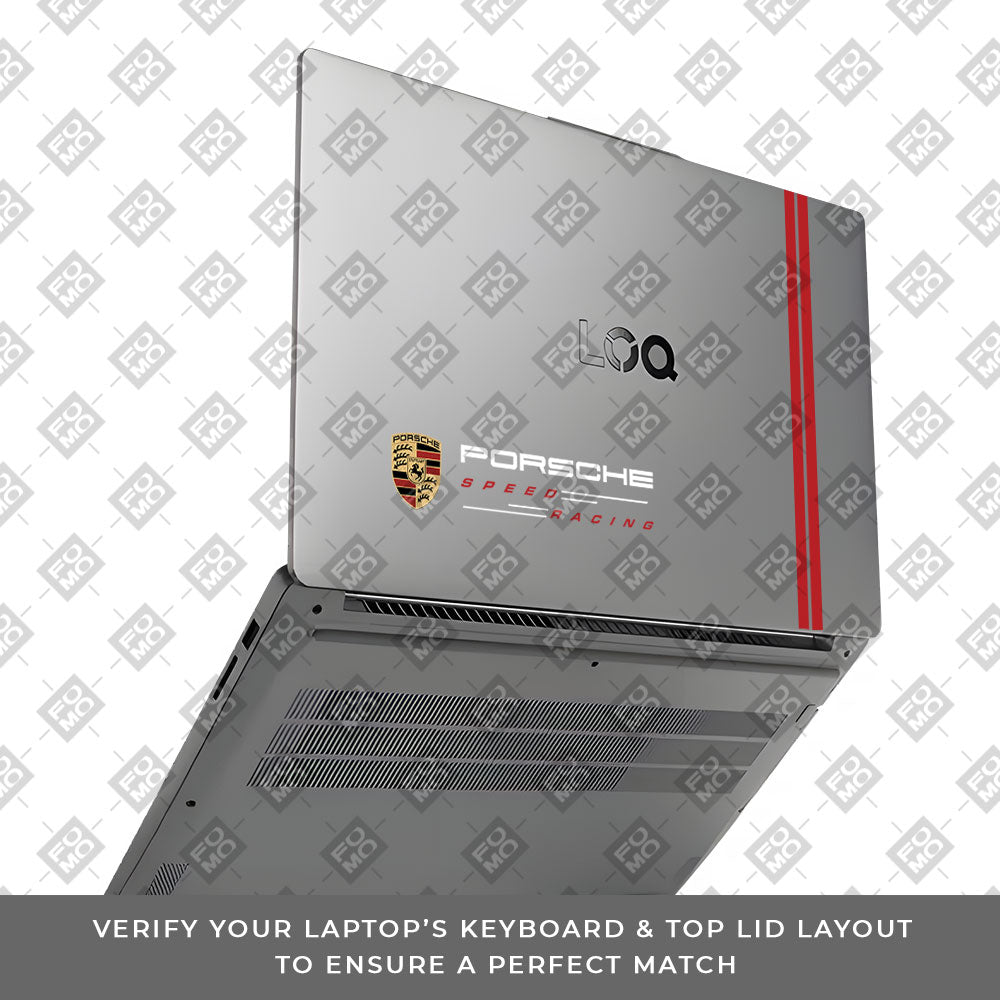 Transparent Porsche Motorsport Graphic Lenovo LOQ Essential 15IAX9E Laptop Skin
