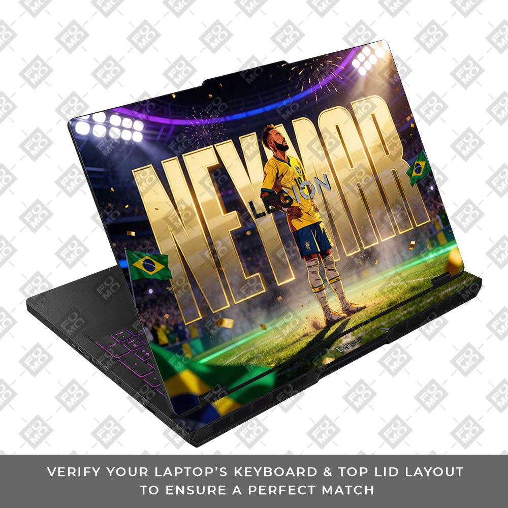 Neymar Golden Aura Lenovo Legion Pro 5 16AFR10 3D Laptop Skin