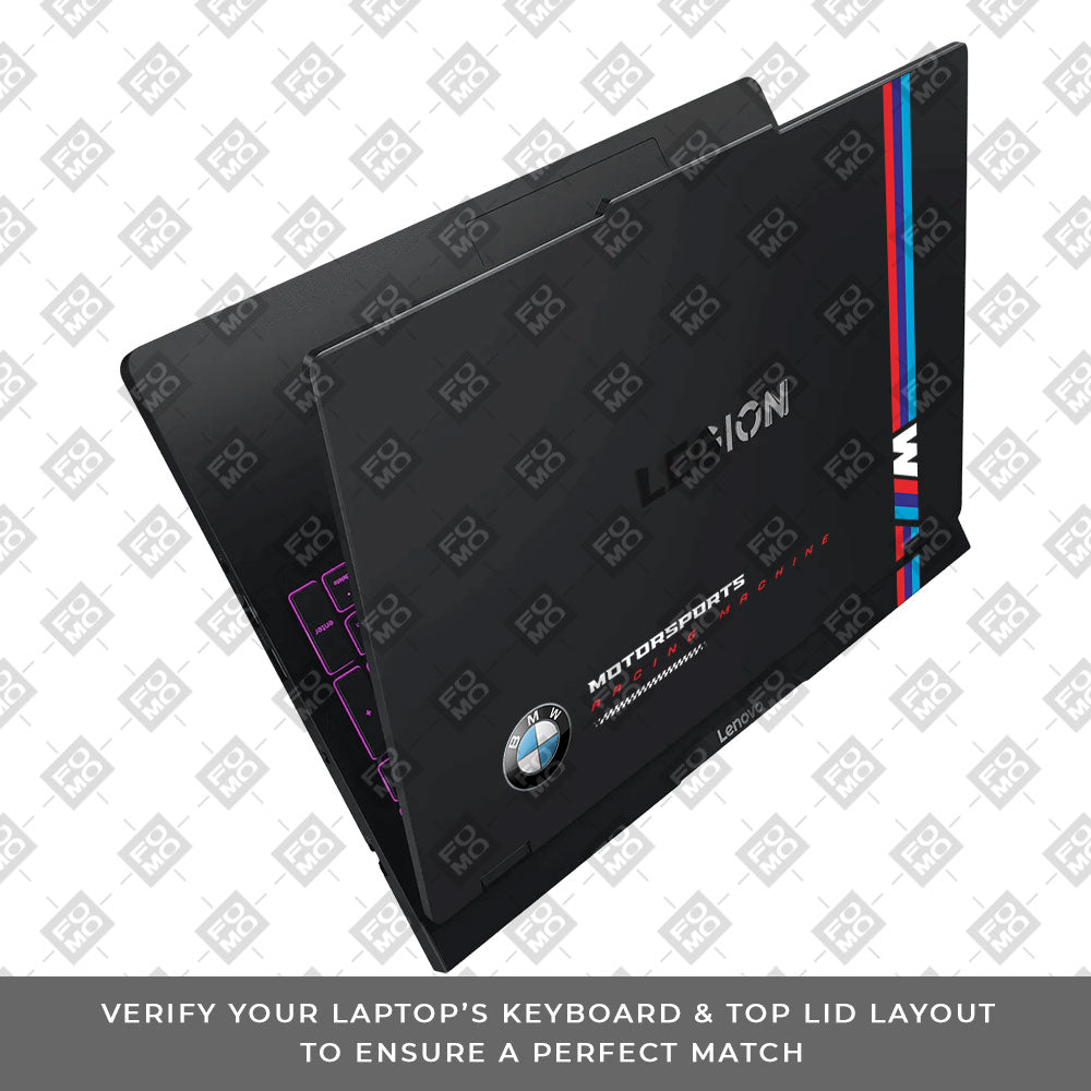 Transparent BMW Racing Graphic Lenovo Legion Pro 5 16IAX10 Laptop Skin