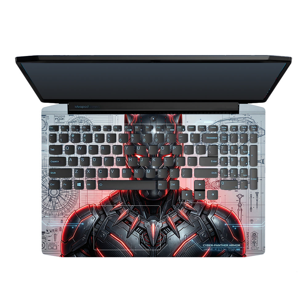Futuristic Black Panther Lenovo IdeaPad Gaming 3 15ARH05 and 15IMH05 3D Laptop Skin