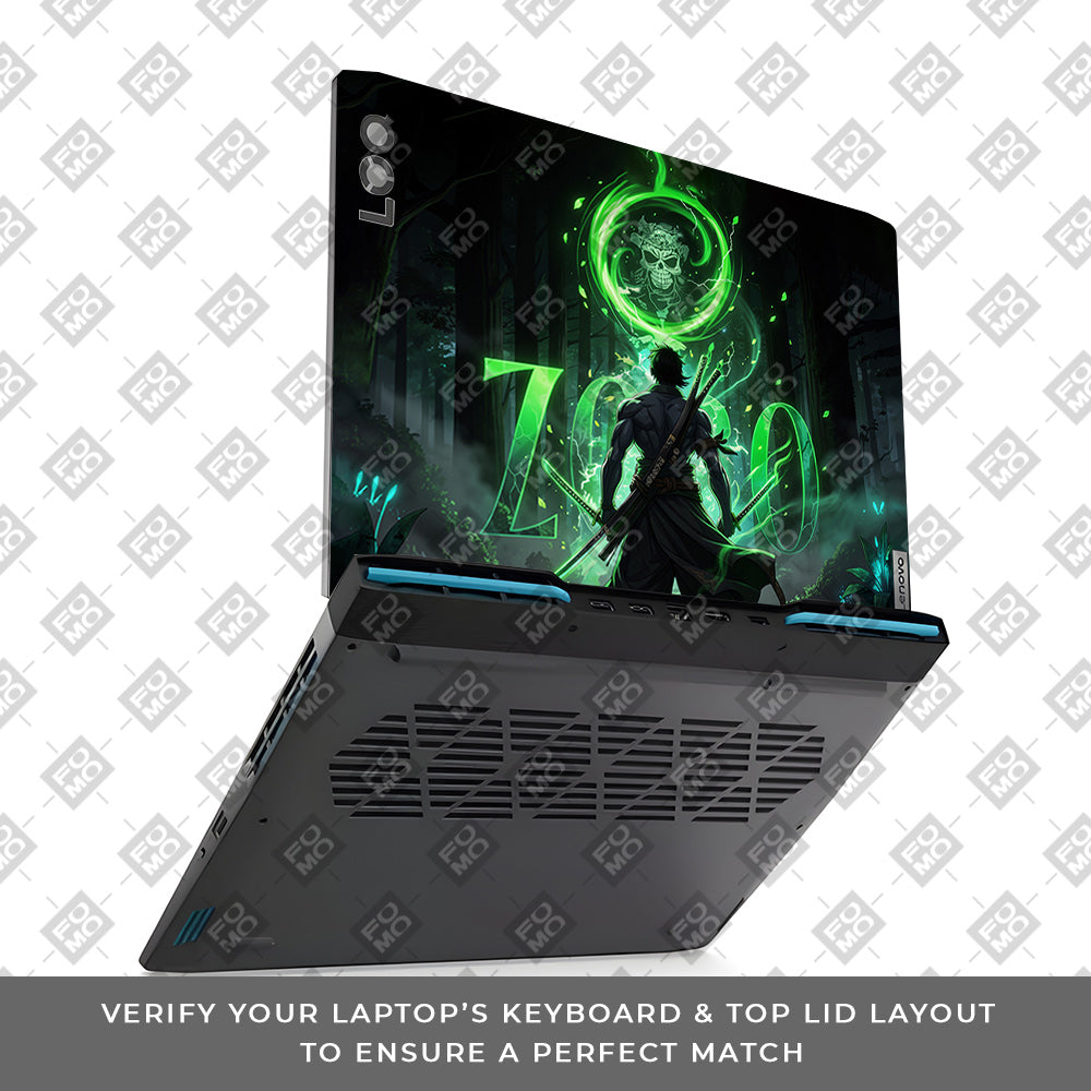 Zoro Green Aura Lenovo LOQ 2023 15IRH8, 15APH8 Laptop Skin