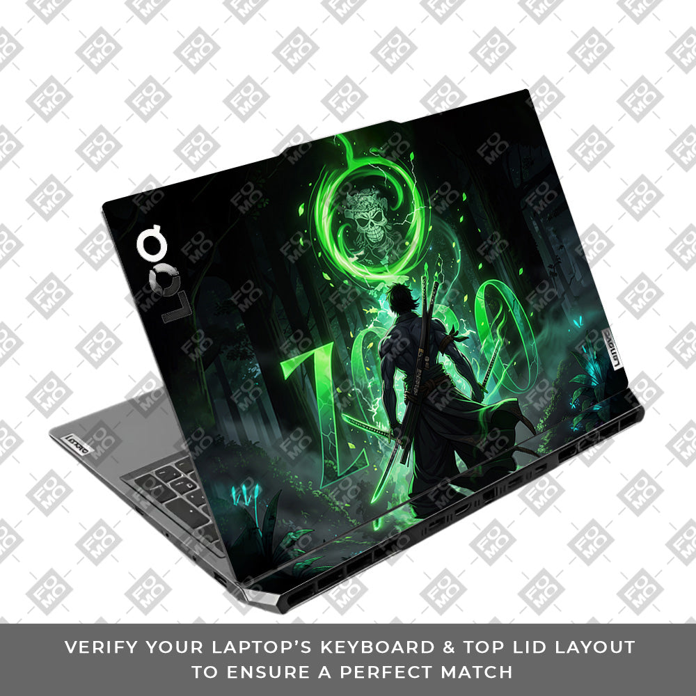 Zoro Green Aura Lenovo LOQ 2024, 2025 Laptop Skin