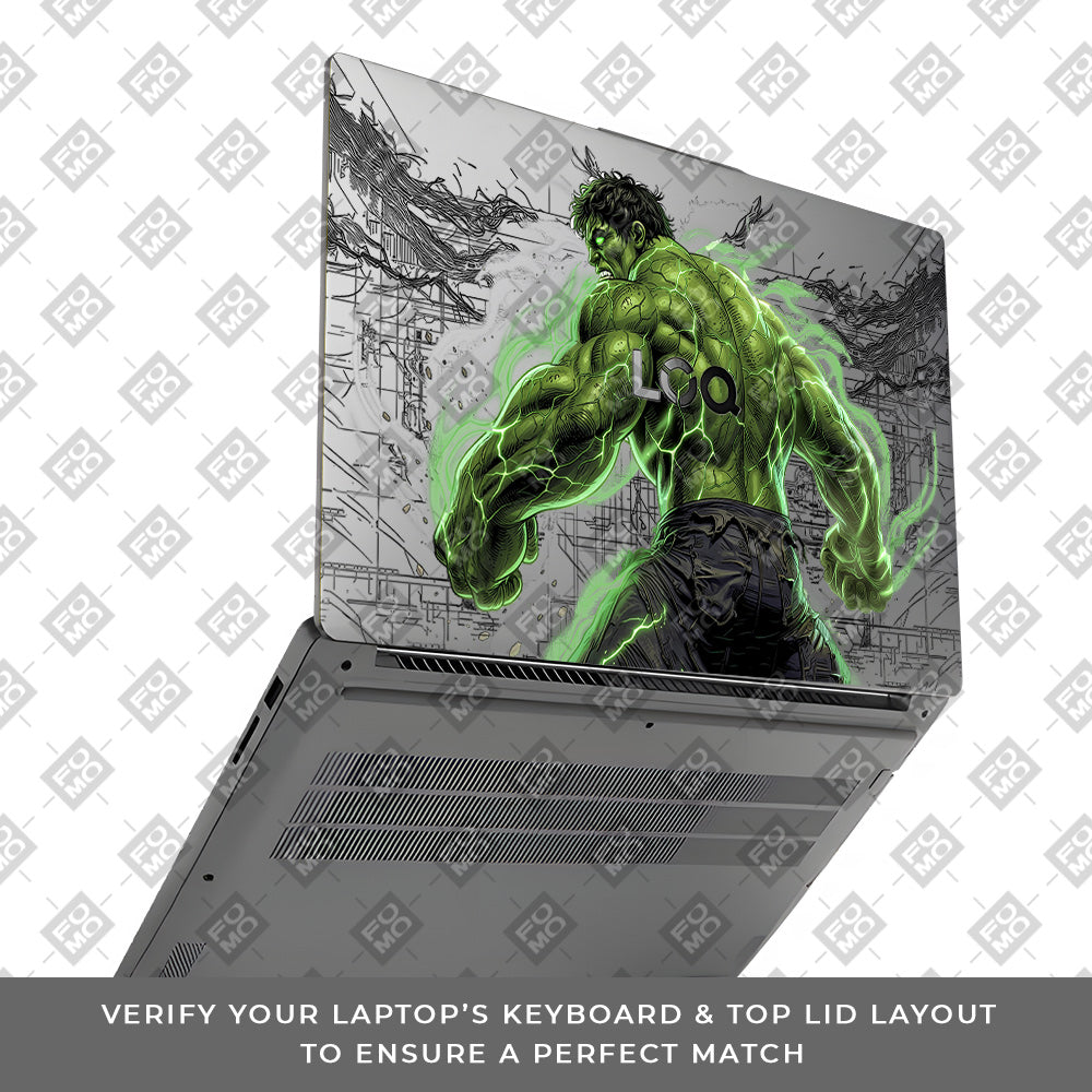 Transparent Hulk Smash Lenovo LOQ Essential 15IAX9E Laptop Skin