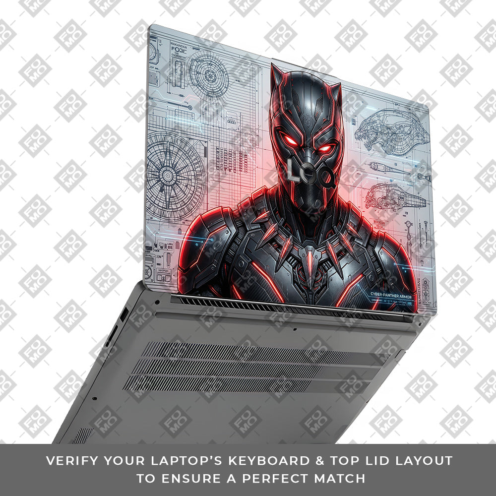 Futuristic Black Panther Lenovo LOQ Essential 15IAX9E 3D Laptop Skin
