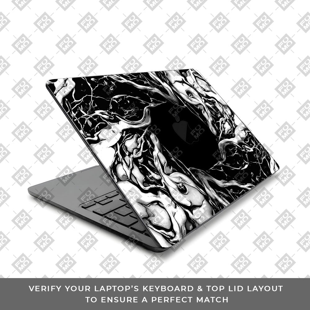 Spiderman Web Black MacBook Air 13 M2 2022 3D Laptop Skin