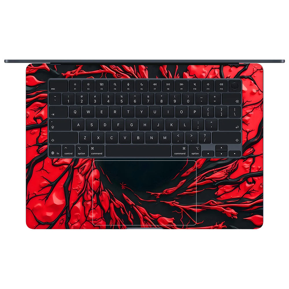Spiderman Web Red Macbook Air 15 M5 2026 3D Laptop Skin