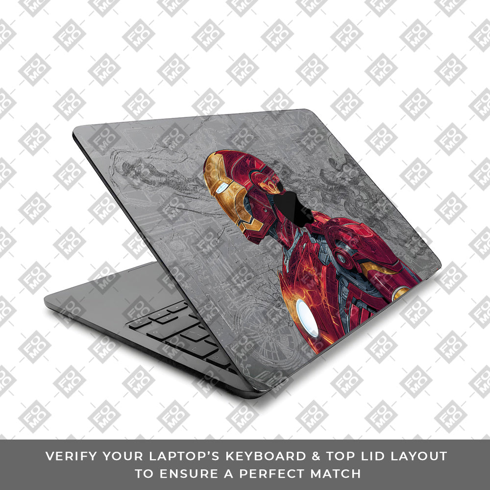 Transparent Futuristic Iron Man MacBook Air 13 M2 2022 Laptop Skin
