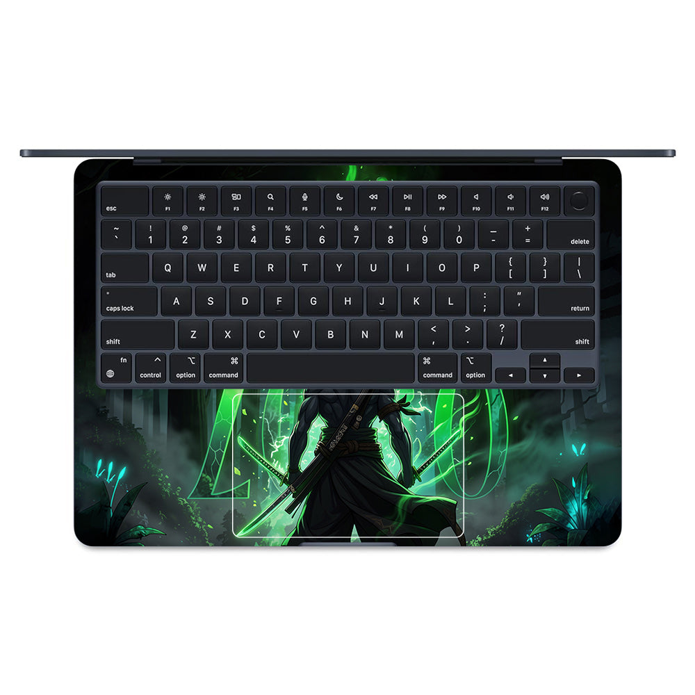 Zoro Green Aura MacBook Air 13 M3 2024 Laptop Skin