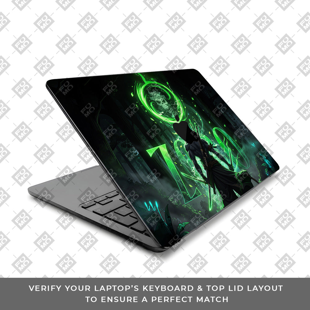 Zoro Green Aura MacBook Air 15 M2 2023 Laptop Skin