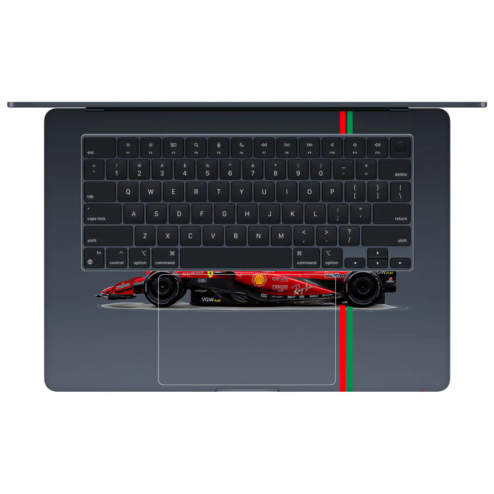 Transparent Ferrari Flame MacBook Air 15 M3 2024 Laptop Skin