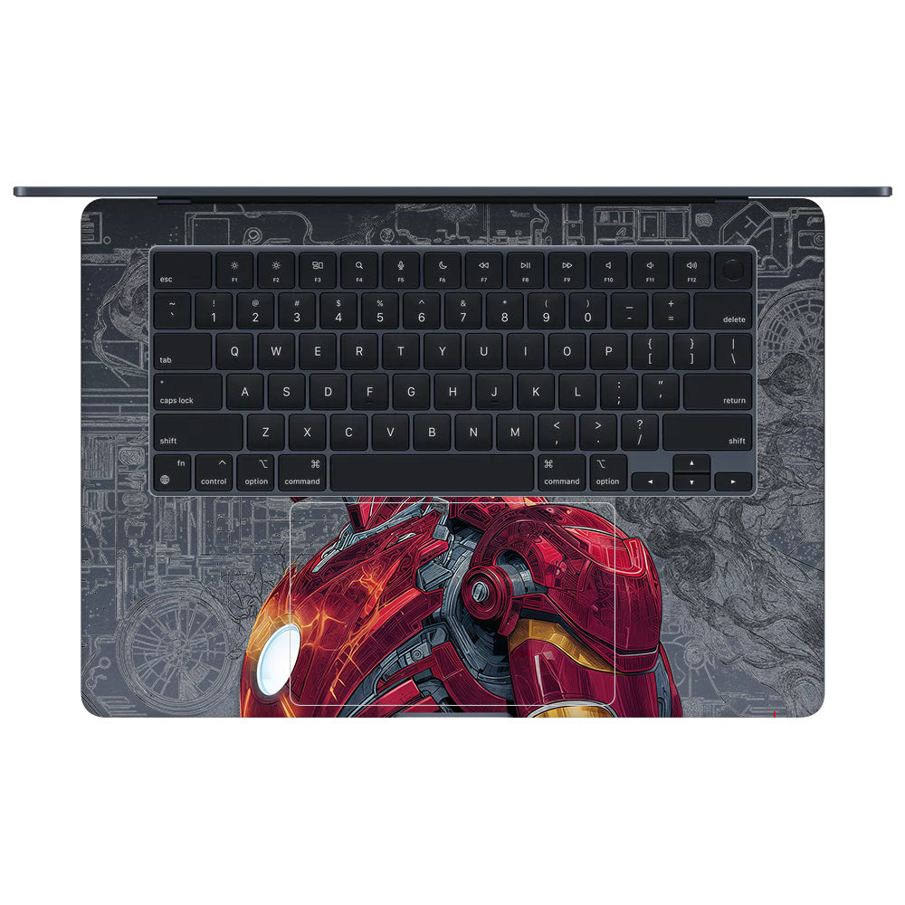 Transparent Futuristic Iron Man MacBook Air 15 M4 2025 Laptop Skin