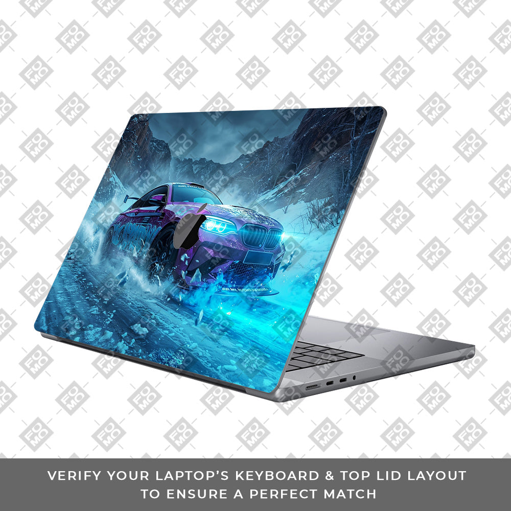 BMW Neon Drift MacBook Neo Laptop Skin