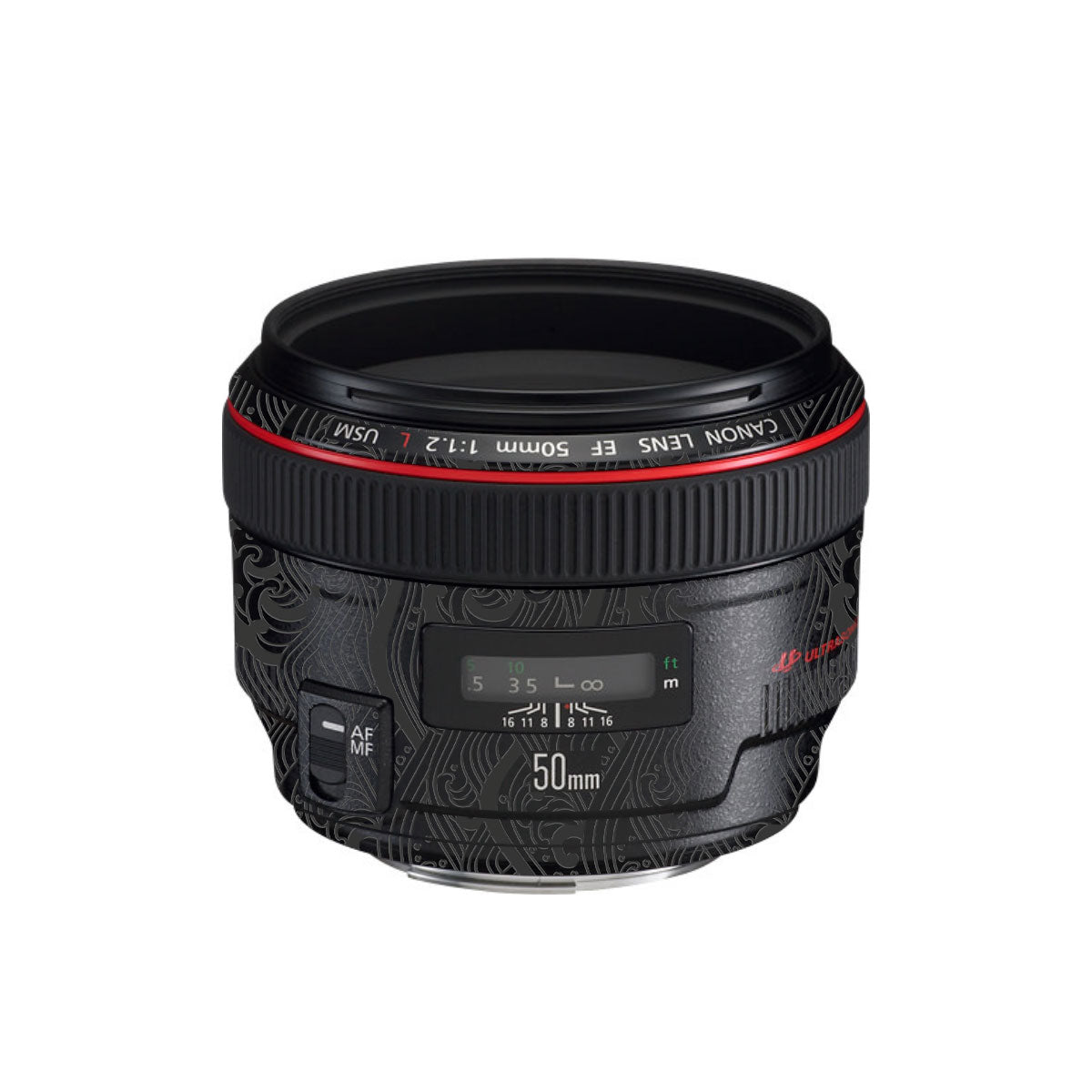 Textured Matte Charcoal Canon EF 50mm F/1.2 L USM Camera Lens Skin