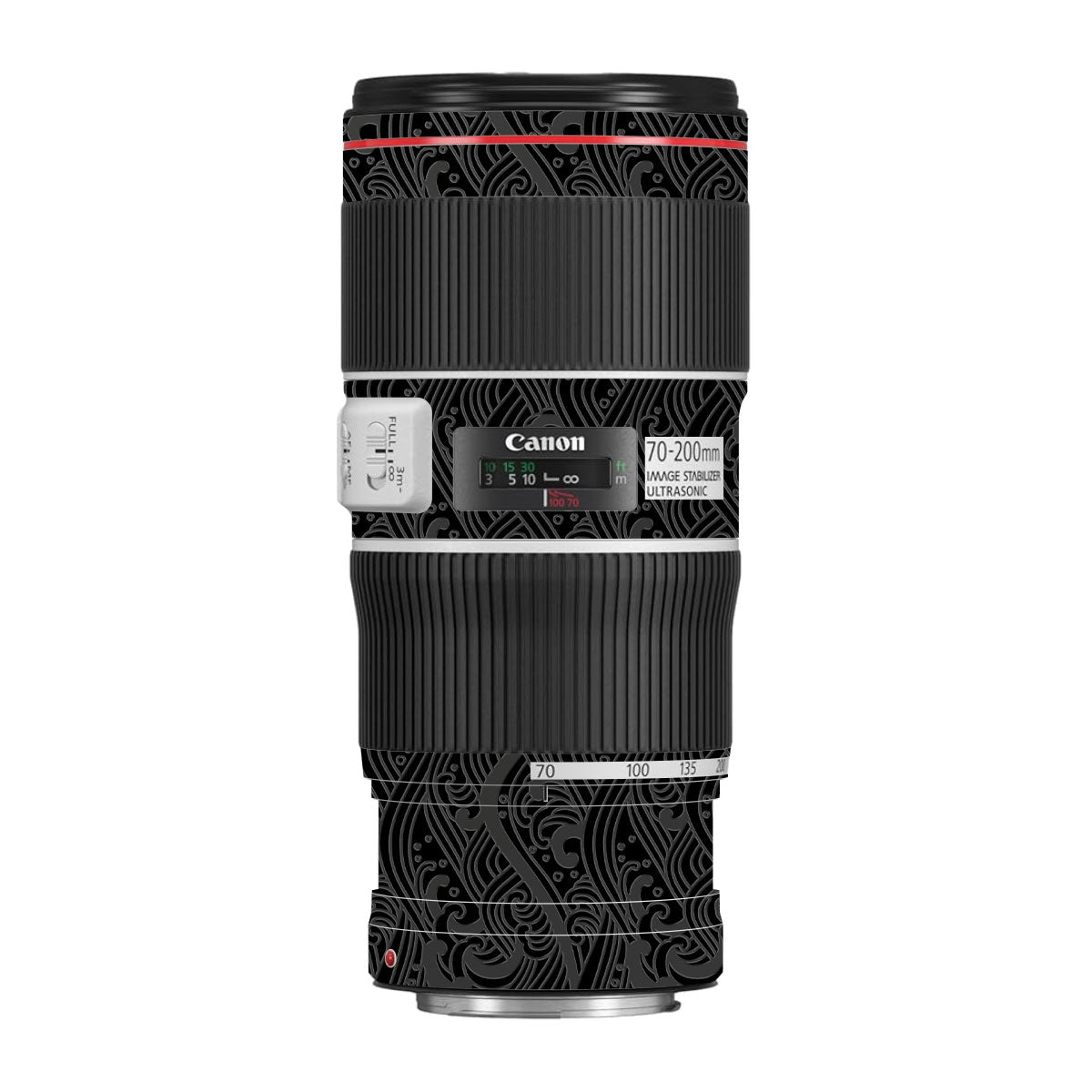 Textured Matte Charcoal Canon EF 70-200 F/4L IS II USM Camera Lens Skin