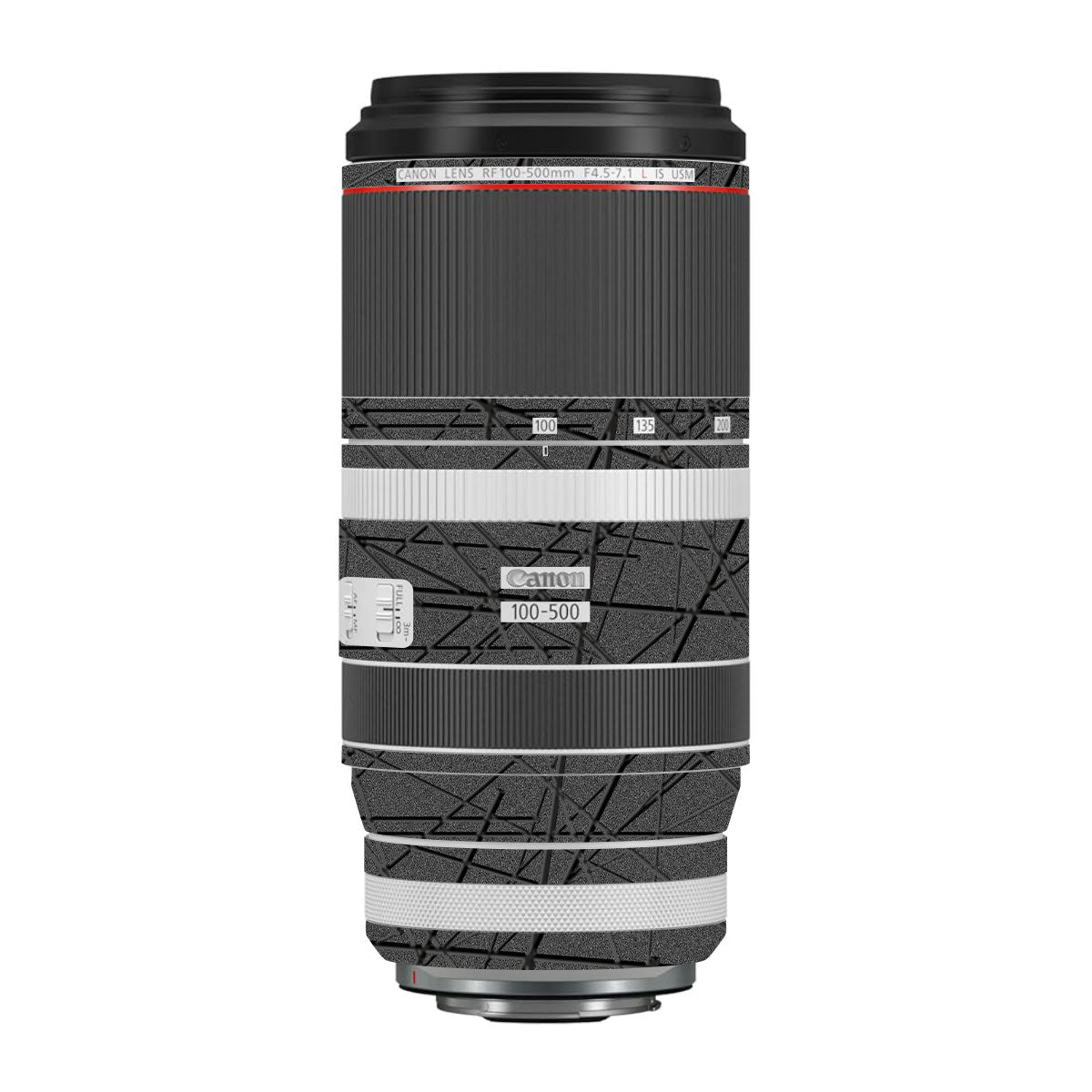 Textured Metallic Steel Grain Canon RF 100-500mm F4.5-7.1 L IS USM Camera Lens Skin