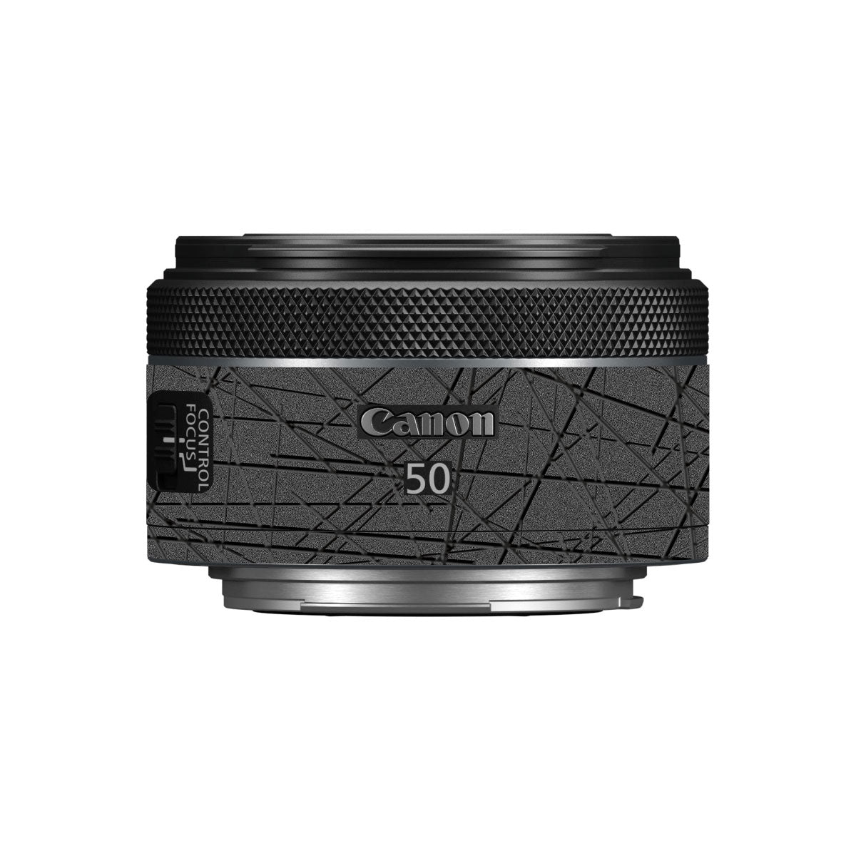Textured Metallic Steel Grain Canon RF 50mm F/1.8 STM Camera Lens Skin