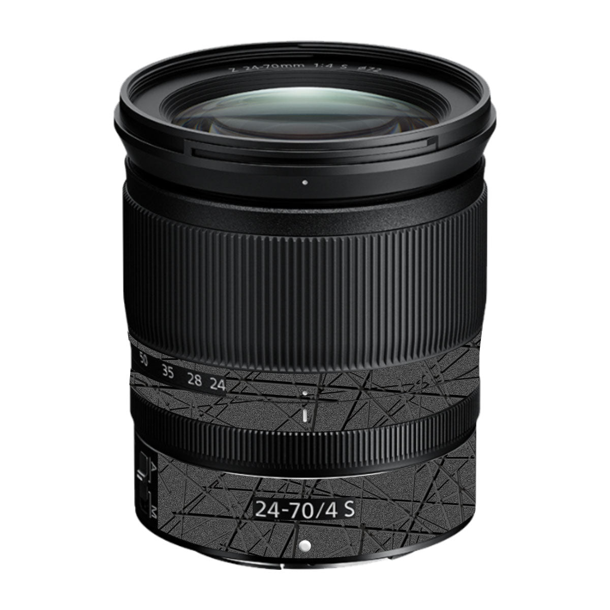 Textured Metallic Steel Grain Nikon Nikkor Z 24-70mm F/4 S Camera Lens Skin