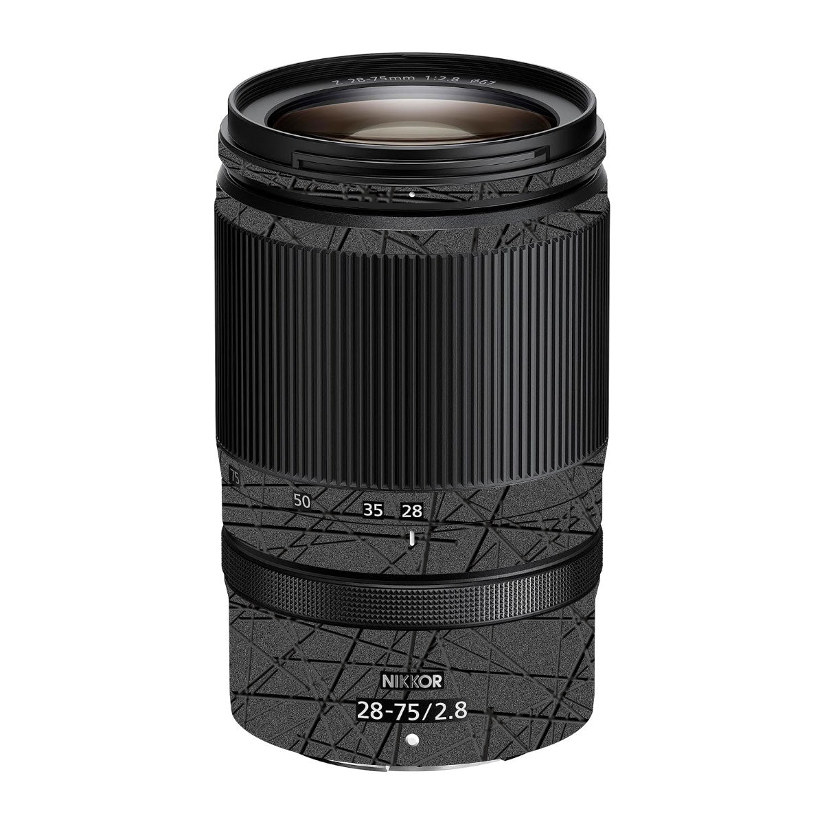 Textured Metallic Steel Grain Nikon Nikkor Z 28-75mm F/2.8 Camera Lens Skin